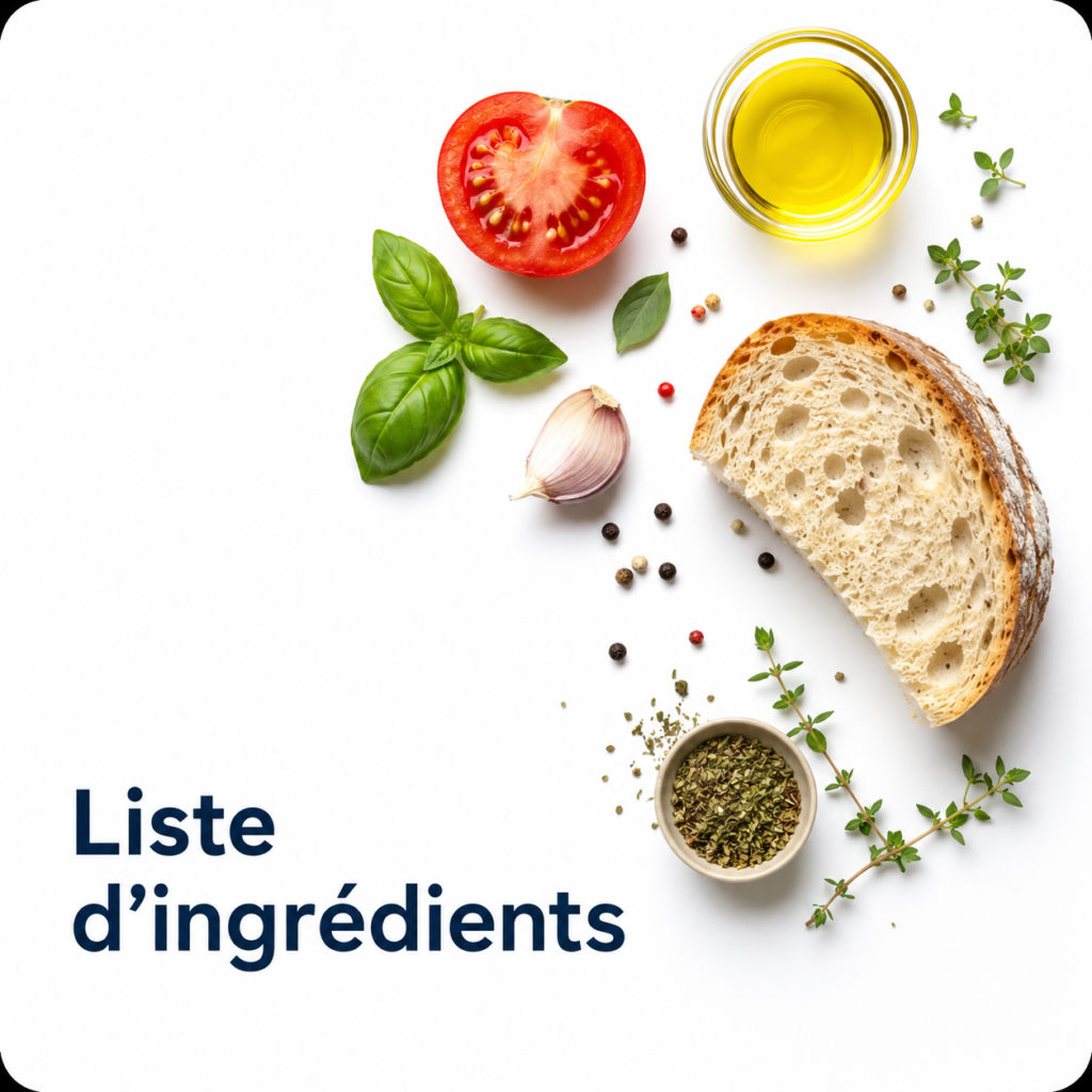 Liste d'ingrédients